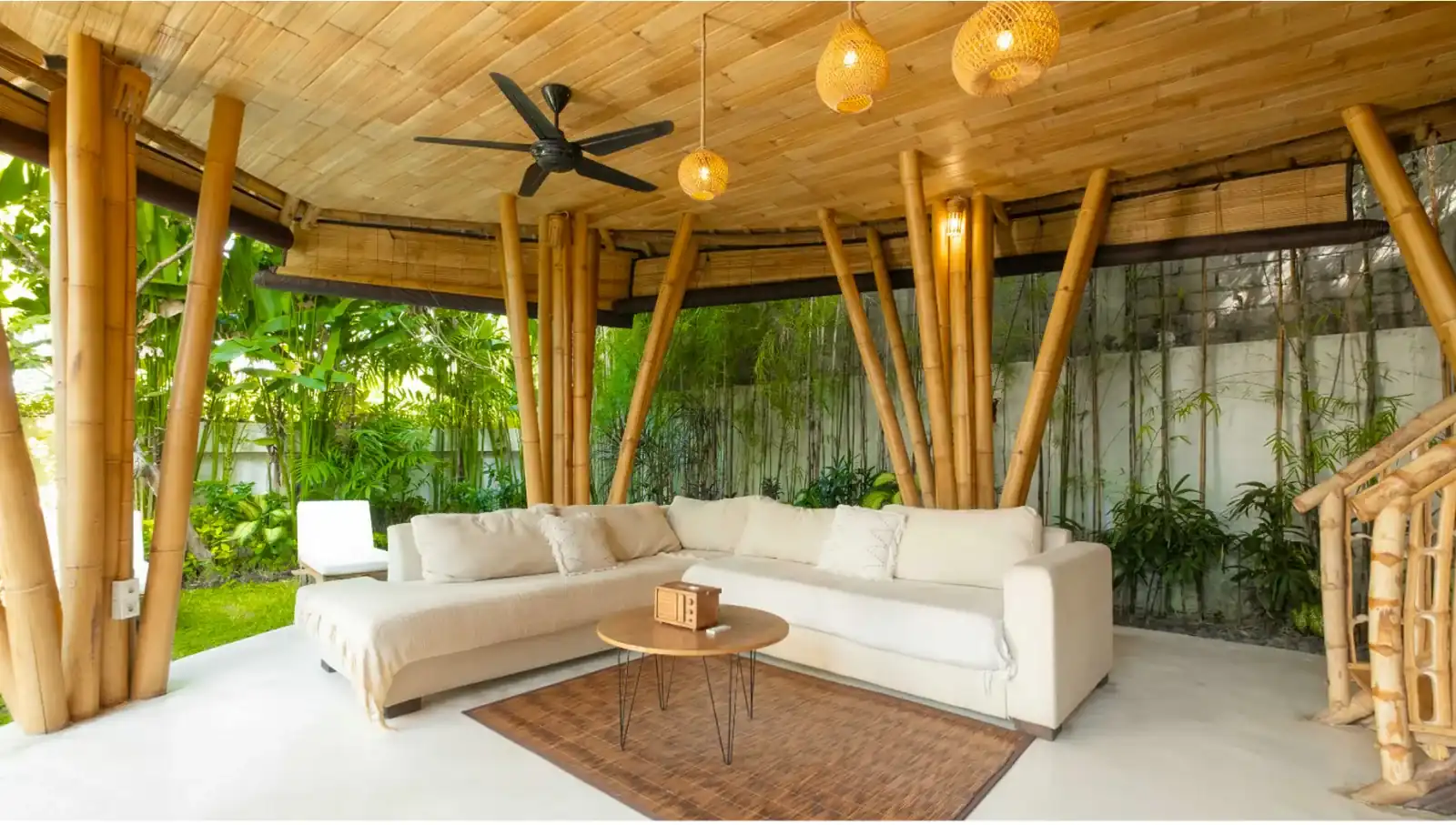 Ambiente de bioconstrução com bambu